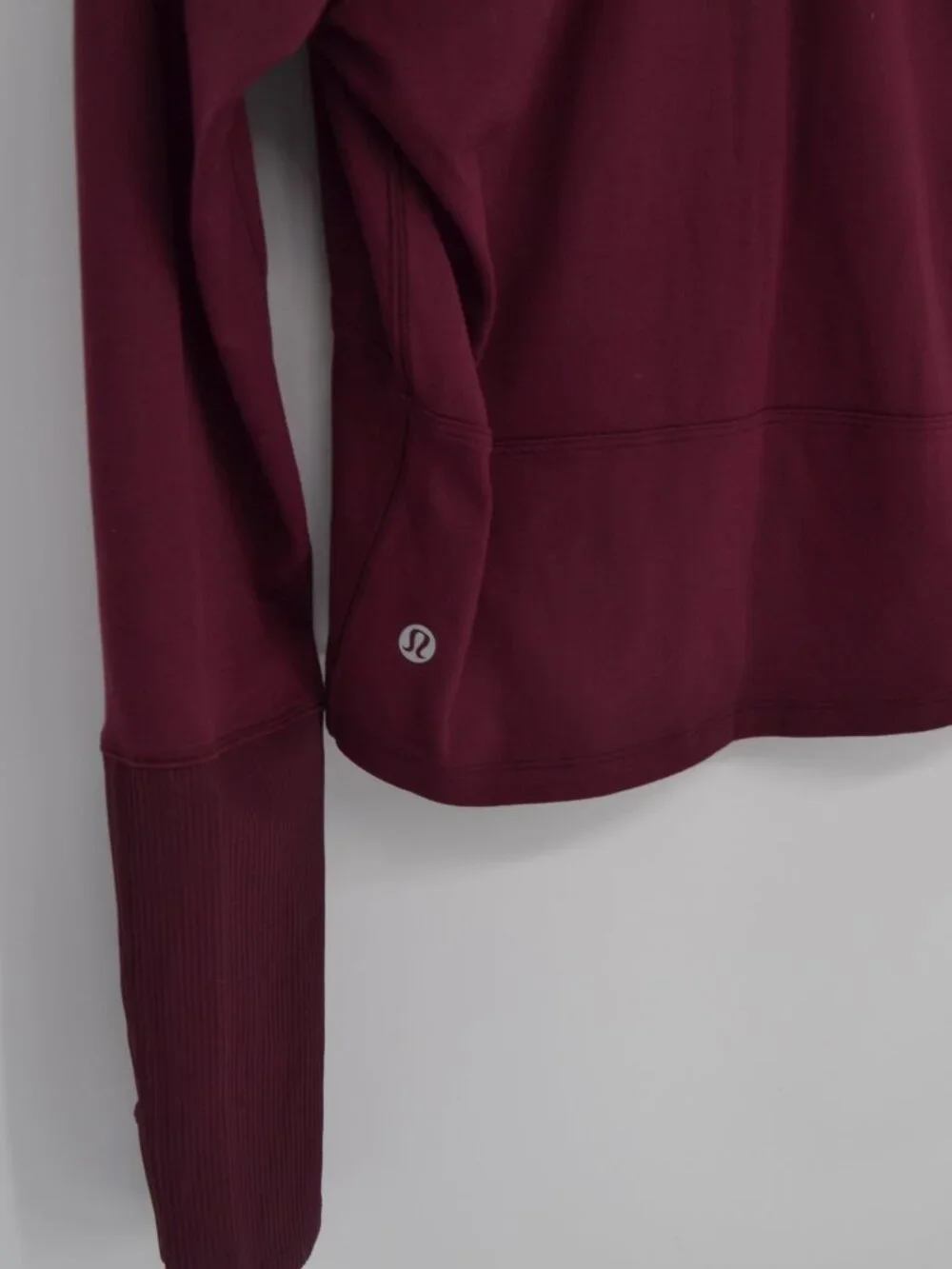 Lululemon Burgundy Half Zip Cropped Long Sleeve Top